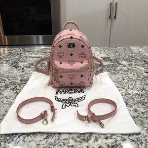MCM extra mini stark pink backpack